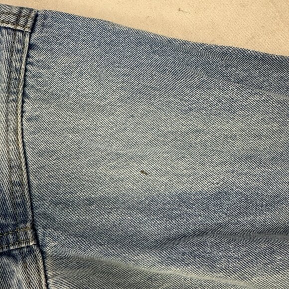 Blue Denim Cropped Womens Jacket With Frayed Hem Size M - Picture 5 of 5